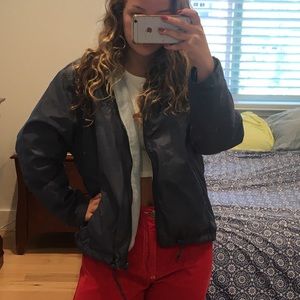 navy blue windbreaker!